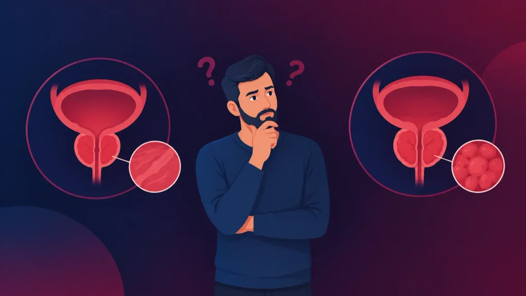 ما الفرق بين سرطان البروستاتا وتضخم البروستاتا؟